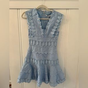 Light blue eyelet mini dress